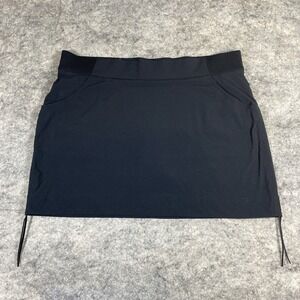 Columbia Skort Women's 2X Black Shark Anytime Ruched Sides Lined Pockets Outdoor